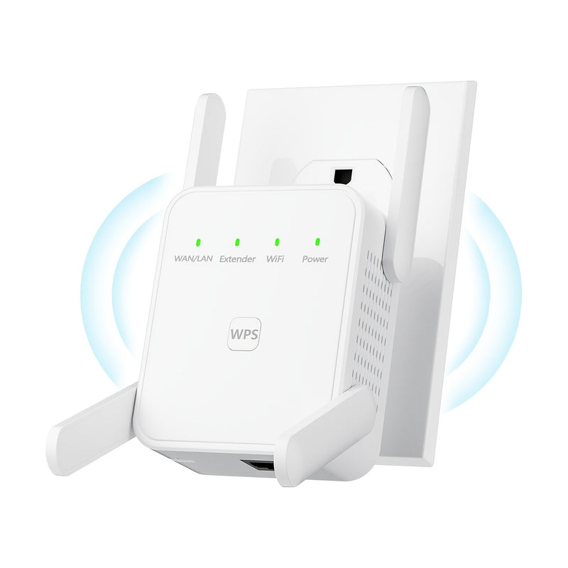 Amplificador de WiFi que Refuerza la Señal hasta 5000 pies cuadrados, Soporta Más de 55 Dispositivos, Repetidor de Internet Inalámbrico con Puerto Ethernet, Amplificador de Largo Alcance, Configuración Fácil con 1 Tecla, Punto de Acceso Compatible con Al