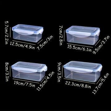 Contenedores transparentes de almacenamiento de alimentos multi-tamaño con tapas herméticas - ideales para frutas, verduras, pasta, etc. - Kits reutilizables de polipropileno aptos para microondas, diseño moderno y organización de cocina