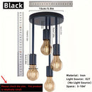 Lámpara de techo estilo industrial negra con 4 portalámparas E27, ideal para dormitorios, cocinas y pasillos, diámetro de 15 cm / 5.9 pulgadas. Verificar tamaño antes de comprar (focos no incluidos)