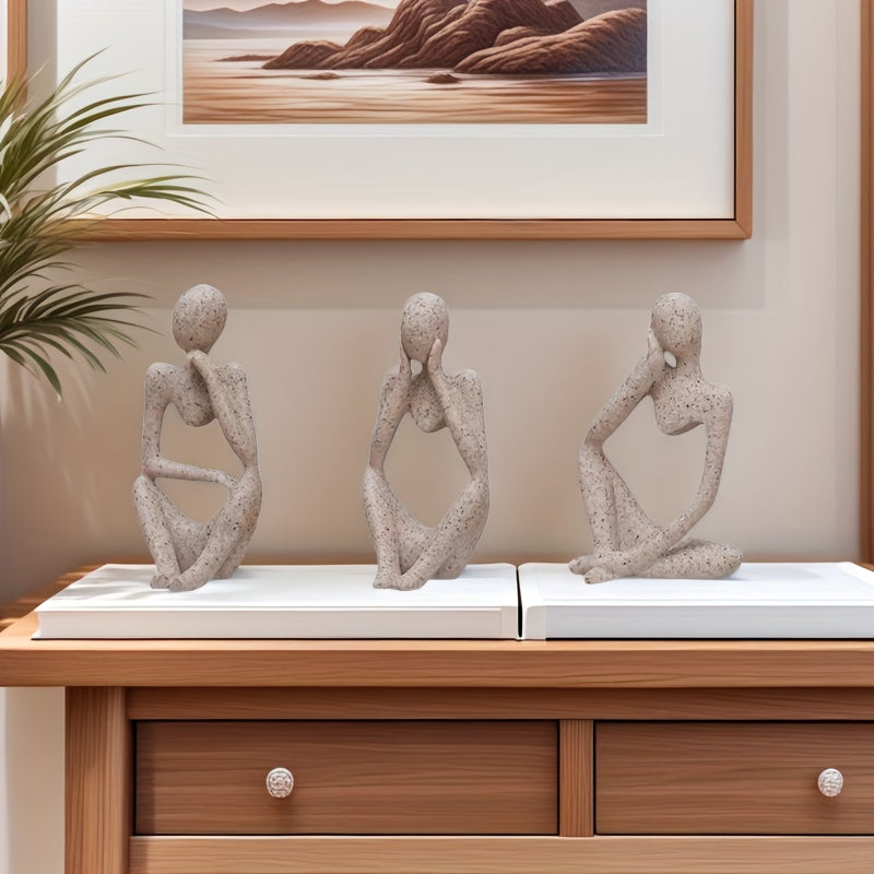 3 piezas de adornos artísticos abstractos del Pensador, decoraciones para el hogar y sala