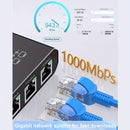 Conmutador Ethernet Gigabit LEINSIS / Adaptador de Red - Router de 4 Puertos con Alimentación USB, Puertos RJ45, Auto-Negociación y MDI/MDIX, Compatible con Cables Cat5/5e/6/7/8, para Oficina en Casa, Gaming, Streaming - Diseño Compacto, Hub de Red Domés