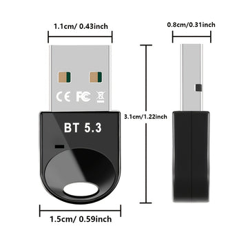 Adaptador de red inalámbrica USB BT 5.3, receptor de dongle inalámbrico USB, compatible con varios dispositivos como computadoras, auriculares, teclados, ratones y altavoces. Soporta Plug-and-Play para Windows 11/10/8.1 y es automáticamente compatible co