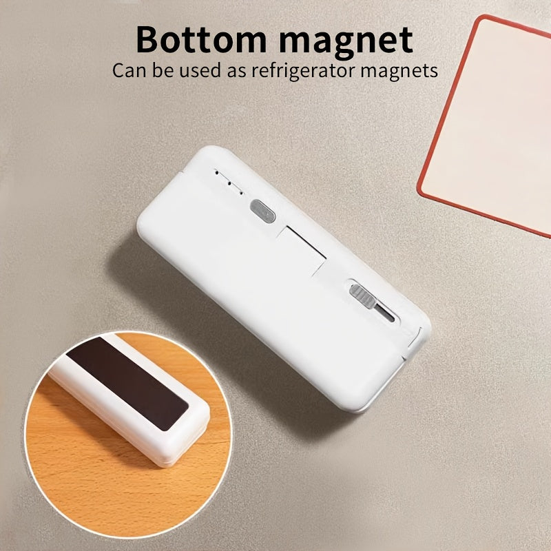 Selladora Mini para Uso Doméstico, Máquina de Sellado para Snacks, Clip Antihumedad, Sellador Portátil Compacto para Bolsas Plásticas - Dispositivo Recargable USB con Batería Integrada, Regalo de Cumpleaños, Regalo de Halloween, Blanco