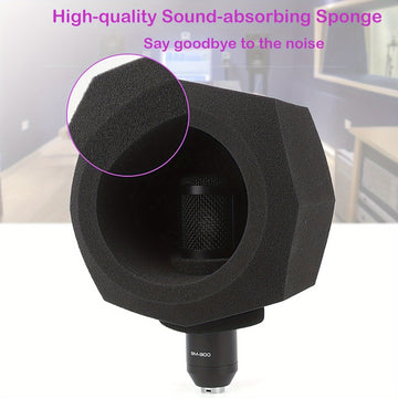 Protector de Salpicaduras para Micrófono F2, Cubierta Antiviento para Estudio de Grabación, Espuma Absorbente de Sonido para Micrófono, Bola de Espuma Insonorizante, Cubierta Antiviento de Micrófono con Esponja de Reducción de Ruido, G-MARK