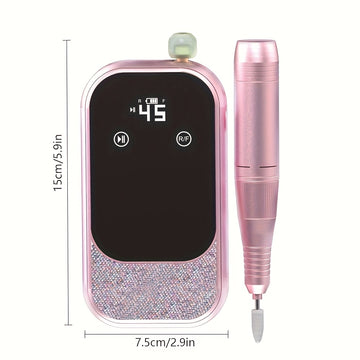 Polidor de Uñas de 45000 RPM con Pantalla Digital de Alta Definición, Máquina Portátil Profesional para Pulir Esmalte y Gel Inalámbrica para Salón de Manicura Eléctrico en Casa o Viaje
