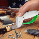 1 pieza de afilador de cuchillos Wusthof de PVC - Herramienta de afilado manual para cuchillos pequeños, hojas dentadas, hachas y espadas - Ideal para uso en cocina y al aire libre - Restaura y reparación de hojas, herramienta de afilado de cuchillos | D