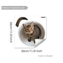 Cubierta de inodoro de gato 3D de un solo uso, estampado de animal, autoadhesivo de PVC, superficie de plástico, con decoración de baño M14555-NL