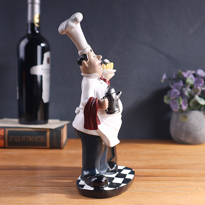 Chef Innovadora de Resina Figura, Figura de Chef Innovadora de Resina con Tablero de Mensajes - Perfecta para el Hogar, Oficina y Exhibición en Estantería - Regalo Ideal para el Día de la Madre, Día del Padre, Navidad