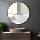 1 espejo de tocador nórdico redondo para pared, alta definición para una reflexión clara, instalación sin taladro para dormitorio y baño, decoración práctica y estética para el hogar, espejo de maquillaje.