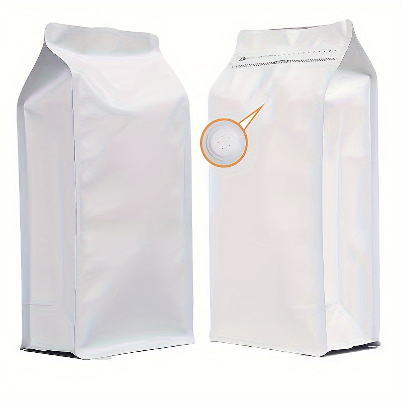 100pcs Bolsas de Café Autoadhesivas a Prueba de Fugas con Válvula Unidireccional - Perfectas para Almacenamiento de Granos, Frutos Secos, Frutas Secas y Té