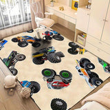 Alfombra de arte de camión súper, duradera, de fibra de poliéster lavable en máquina, para silla de oficina, camping, juegos, jardín, ideal para regalo festivo