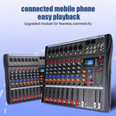 Consola de mezcla audio profesional de 6/8 canales con alimentación fantasma de 48V, USB y interfaces XLR/RCA, ideal para actuaciones en vivo, grabación de streaming y escenarios musicales