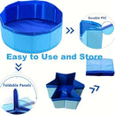 Baño de pies portátil plegable - Azul claro y amarillo, baño de spa para mascotas de PVC, para gatitos, cachorros y mascotas pequeñas - Diseño viajero para interiores y exteriores, no necesita electricidad, relajación de mascotas pequeñas, diseño juguetó