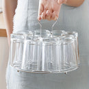 Porta Vasos de Metal con Bandeja de Drenaje - Diseño Portátil Multicompartimento para Tazas, Organizador de Cocina y Restaurante, Construcción Resistente
