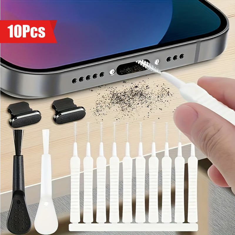 Kit de 10 pzas de Tapones Premium contra Polvo con Cepillo de Cerdas Suaves - Previene Efectivamente el Polvo, Escombros y Daños por Humedad en Computadoras, Laptops, Teclados, Electrónicos y Otros Dispositivos Delicados - Fácil de Usar, Reutilizable y D
