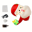 Decoración Inflable de Santa Claus Juguetón para Ventana - Adorno Navideño para Jardín Exterior, Enchufe de 110V, Nylon, Decoraciones Navideñas Inflables