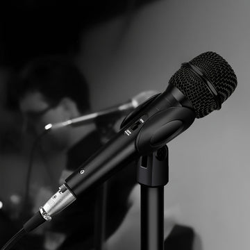 Micrófono Dinámico con Cable de Heikuding y Interruptor ON/OFF, Cable XLR de 298.7cm, Clip y Soporte para Karaoke, Altavoces, Fiestas y Actuaciones En Vivo