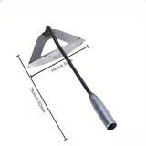 Hacha hueca de acero endurecido de alta calidad - Rascador de malezas portátil con mango ergonómico, duradero y resistente a la corrosión para jardines de verduras, camas de flores y aéreo de suelo, herramienta de jardinería, acabado metálico elegante, m