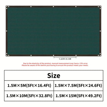 1 pieza, Pantalla de Privacidad para Jardín, Cubierta de Sombra Resistente para Vallas, Adecuada para Paredes, Patio y Jardín, Incluye Cintas Adhesivas (152.4 cm × 15.24 metros, Verde Oscuro)