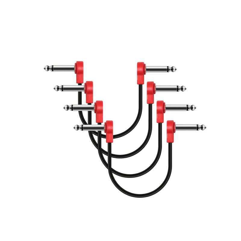 4 cables para guitarra, 15 cm, cable plano profesional para efectos, cable de conexión para instrumentos de 6 pulgadas, cable corto con reducción de ruido, ahorra espacio, accesorios para guitarra