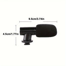 Cámara de micrófono universal negro, patrón de polarización unidireccional, conector de 3,5 mm, alimentación cableada, con montura de choque y protector antiviento, para DSLR, transmisión en vivo, videoconferencia