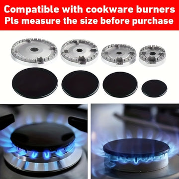 4 Paquete de perillas univer de aleación de aluminio para estufa de gas, juego de tapas de quemador Sabaf con tapas planas para accesorios de estufa de gas para horno y encimera sin batería
