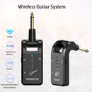 Sistema de guitarra inalámbrico de 2,4 GHz, receptor de audio recargable de 8 canales con carga USB-C, baja latencia para guitarra eléctrica, bajo y más, incluye amplificador, micrófono y accesorios para bajo y guitarra.