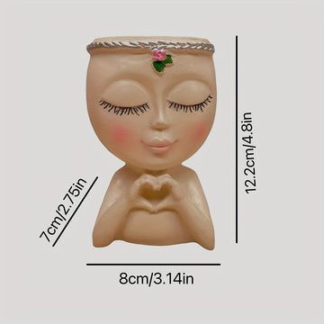 Macetero y Porta Bolígrafos de Resina Versátil - Estatua Artística de Medio Cuerpo para Decoración de Hogar, Oficina y Jardín