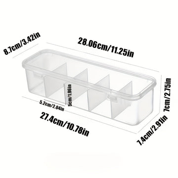 Caja de gestión de cables de gran capacidad con 5 compartimentos y tapa - Solución de almacenamiento de escritorio que ahorra espacio para uso en la oficina y en casa, plástico duradero, perfecta para organizar cables y cargadores, gestión de cables en c