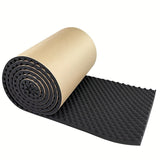 Almohadilla de espuma acústica de alta densidad con adhesivo para reducción de ruido, 50,04 cm x 2,01 cm x 101,6 cm Panel de caja de huevos negro para insonorización de estudio, aislamiento de coche, alfombra de espuma resistente al calor