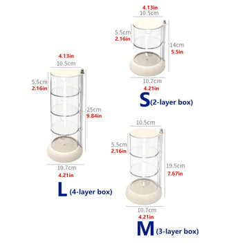 1pc Organizador de Maquillaje Transparente Giratorio - Multicapa, Soporte para Esponjas y Puff de Cosméticos a Prueba de Polvo con Tapa, Ideal para Exhibición de Tocador, Escritorio de Maquillaje