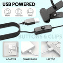 Lámpara de Uñas LED UV Flexible con Clip - Luz para Esmalte de Gel de Secado Rápido, Lámpara de Curado de Escritorio Flexible 360° con Alimentación USB, Negro/Rosa