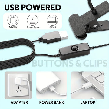 Lámpara de Uñas LED UV Flexible con Clip - Luz para Esmalte de Gel de Secado Rápido, Lámpara de Curado de Escritorio Flexible 360° con Alimentación USB, Negro/Rosa