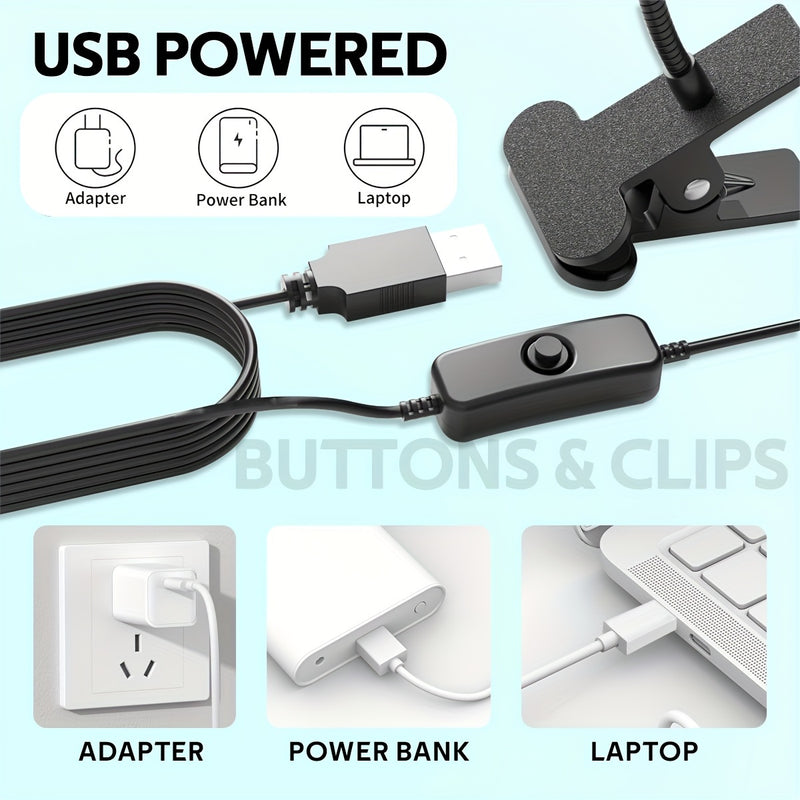 Lámpara de Uñas LED UV Flexible con Clip - Luz para Esmalte de Gel de Secado Rápido, Lámpara de Curado de Escritorio Flexible 360° con Alimentación USB, Negro/Rosa
