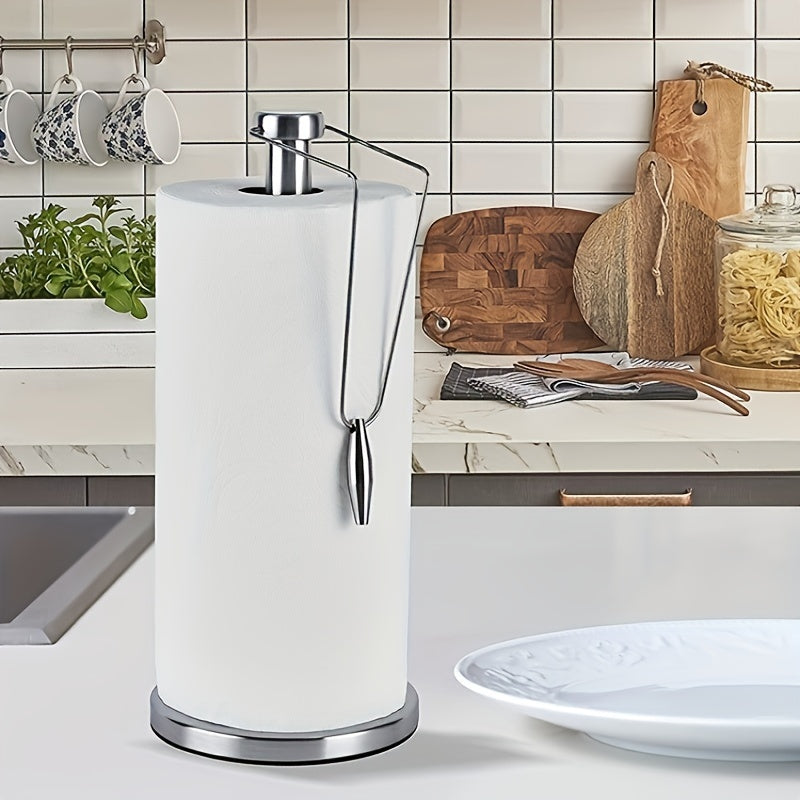 Soporte para toallas de papel de cocina Akimbo de acero inoxidable, soporte para rollos de papel higiénico de estilo europeo para baño