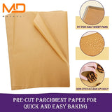 HOJAS DE HORNEAR NO ADHERENTES MOREDOR - 22.86x33.02 cm, Papel para Hornear Grande, Apto para Mitad de Hoja y Galletas - Pergamino para Horno, Parrilla, Freidora de Aire (50/100/200 unidades), Material Sin Blanquear, Esenciales para Asar