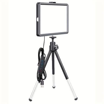 1 Paquete De Luz De Relleno De 6 Pulgadas Con Soporte De Trípode Telescópico De Dos Secciones, Lámpara De Relleno De Panel De Video LED Para Foto De Cámara, Iluminación Para Transmisión En Vivo, Estudio Fotográfico, Maquillaje, Reunión, Selfie, Fotografí