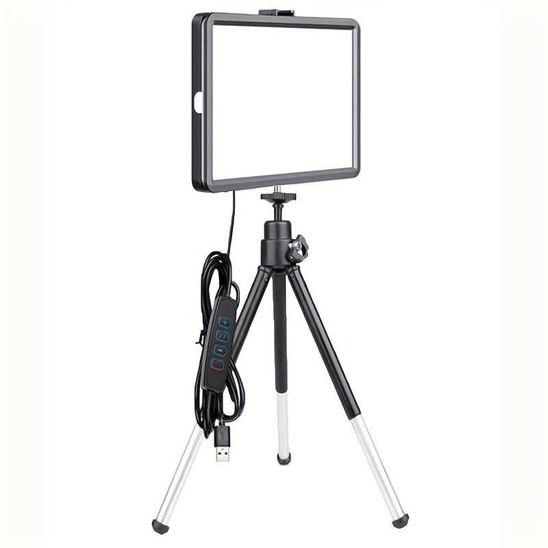 1 Paquete De Luz De Relleno De 6 Pulgadas Con Soporte De Trípode Telescópico De Dos Secciones, Lámpara De Relleno De Panel De Video LED Para Foto De Cámara, Iluminación Para Transmisión En Vivo, Estudio Fotográfico, Maquillaje, Reunión, Selfie, Fotografí