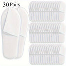 30 Pares de Zapatillas Desechables para Hoteles - Zapatillas Higiénicas y Transpirables para Spa, Grises y Blancas, Cómodas para Viajes y Uso en Espacios de Limpieza, Suministros de Poliéster Duraderos de Un Solo Uso