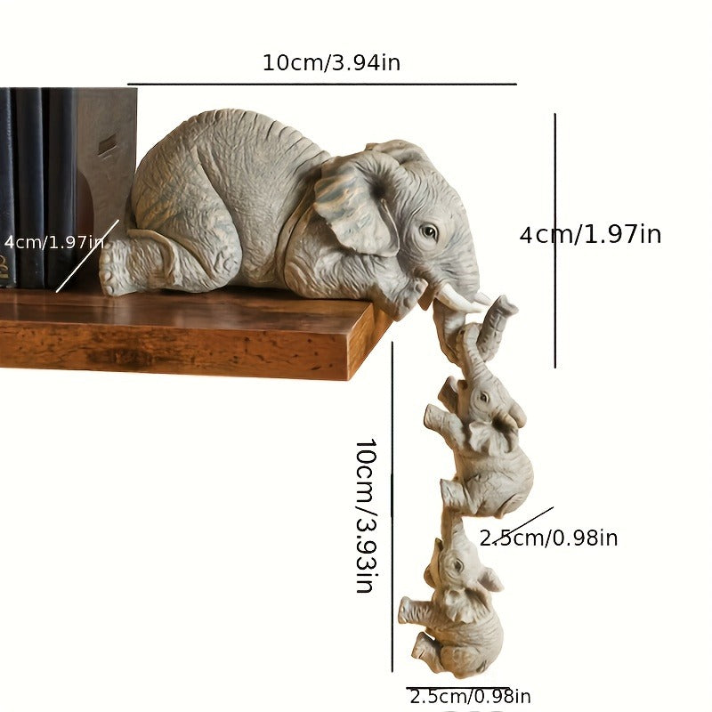 3 piezas de adornos colgantes de elefante en resina - Decoración creativa para paredes de habitación o entrada, pintados a mano con cuidado, decoración adorable para mascotas, ¡creando un ambiente cálido y acogedor en el hogar!