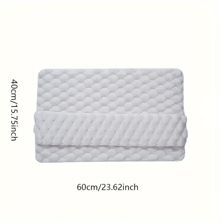 Alfombra de Baño de Espuma Viscoelástica Suave con Base Antideslizante, Superficie Texturizada y Atrapa Agua para el Hogar - Blanca, Forma Rectangular, Material de Alta Elasticidad, Suelos Fáciles de Limpiar, Alfombra de Baño