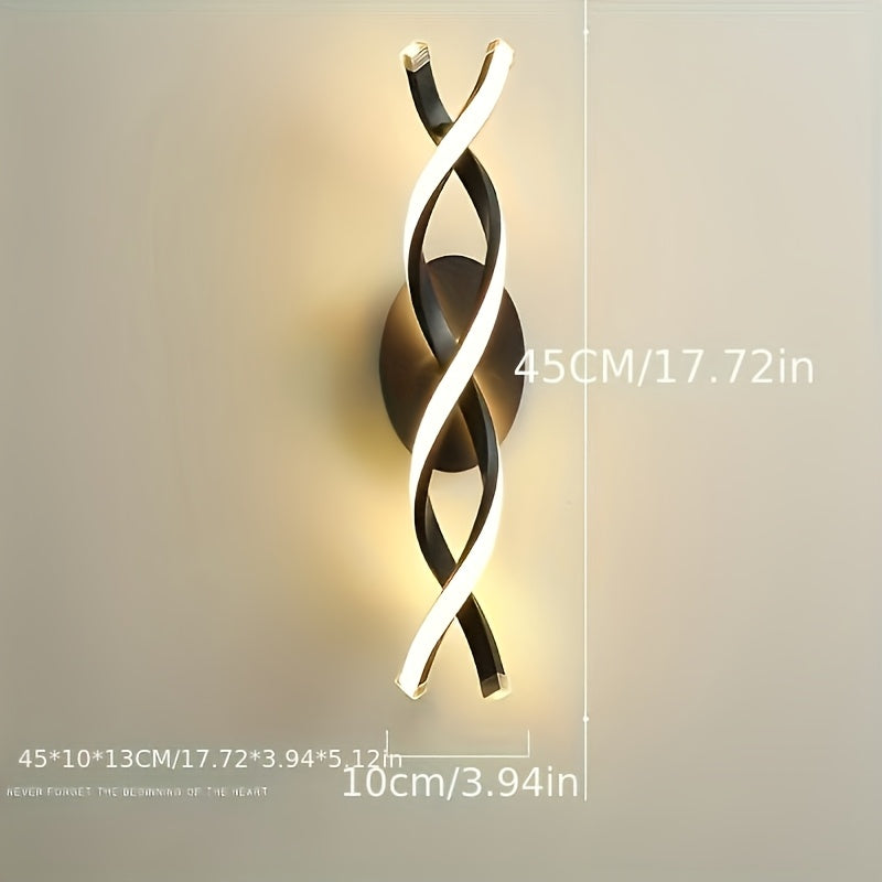 1 pieza de luz de pared LED moderna - 3 opciones de temperatura de color, lámpara de pared de metal con accesorios de instalación, diseño desmontable, control de brillo, adecuada para pasillos y entradas, con cableado duro.