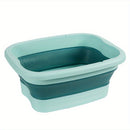 Baño de pies plegable de alta venta mejorada, diseño portátil que ahorra espacio con asa para uso doméstico, bañera de pies de plástico de alta densidad con bolas de masaje en la parte inferior, ideal para lavar los pies.