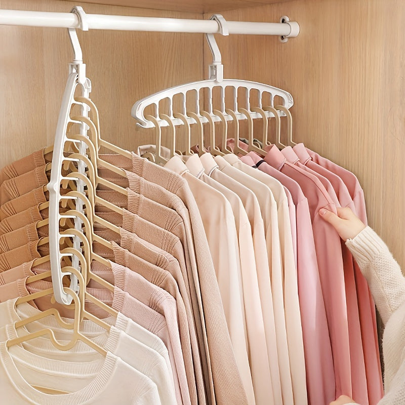 Percha Plegable para Uso Doméstico, Dormitorio de Estudiantes, Multifuncional Mágica con 11 Agujeros para Secar Ropa, Artefacto de Almacenamiento Montado en la Pared, Secado Eficiente de Ropa | Solución de Almacenamiento Moderna | Percha Versátil, Percha