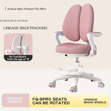 Butaca de Oficina Ergonómica de 1 Pieza con Asiento de Espuma Viscoelástica, Diseño Dividido en la Parte Trasera, Reposición Manual, Base Giratoria, Malla Rosa Suave, Cómoda para Uso Doméstico y de Oficina