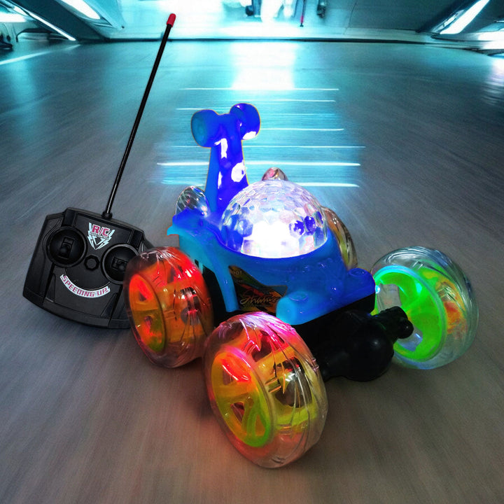 Carro Loco de Juguete Giratorio Control Remoto Luces y Sonido 9802M-9