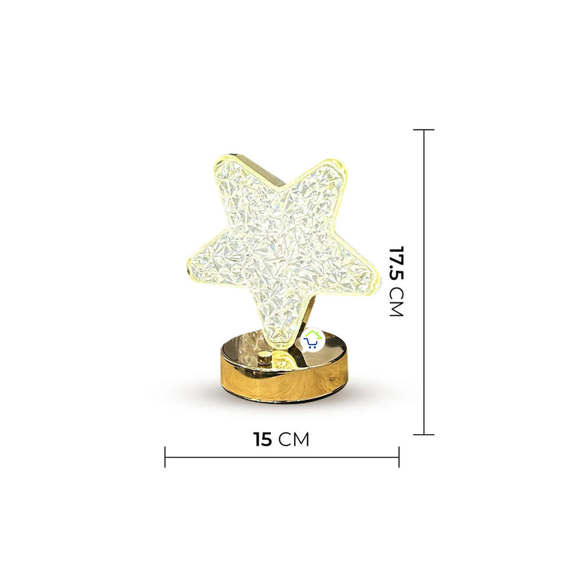Lámpara Táctil Efecto Cristal Mesa De Noche Recargable LCL-1