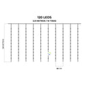 Cortina De Arboles Navideños 2.8 M 120 LEDS Navidad Multicolor 1817