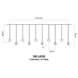 Cortina Intercalada de Arboles y Estrellas 3 M 130 LEDS Decoración Navidad 173