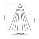 Estrella Para Árbol Efecto Cascada 2.1 M 400 LEDS Decoración Navidad 1580A